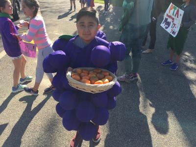 A student at the John M. Marshall Elementary School helped to promote the school's new healthy food and wellness guidelines last month. The guidelines will be rolled out in September.