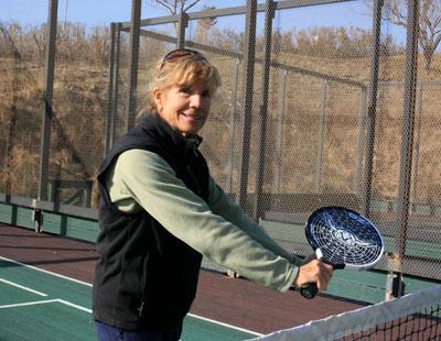 Marie Minnick, above, and Mary Scheerer are Long Island’s 50s champions in platform tennis.