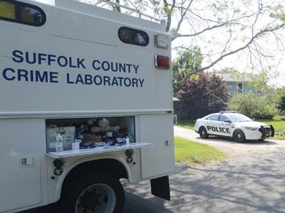 East Hampton Town Police and county detectives converged on a rented house in the Dune Alpin section of East Hampton.