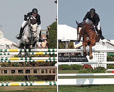 No matter the horse, McLain Ward was a winner of the Classic’s major money classes, including, on Pjotter van de Zonnehoeve, at right, the $30,000 Nicolock Open Jumper Challenge on Saturday, and, at the left, on Antares F, the $250,000 FTI Grand Prix on Sunday.