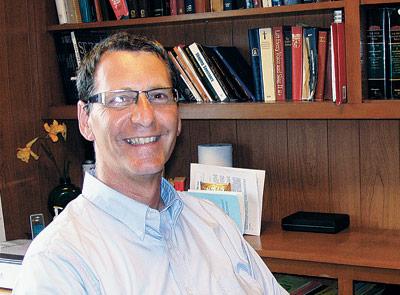 The Rev. Bill Hoffmann settled into his new office at the Montauk Community Church this week.