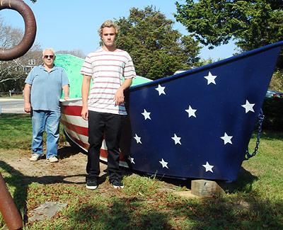 Chris Westergard and his grandfather John DiSunno teamed up to restore the East Hampton Town Marine Museum’s iconic Flag Dory.