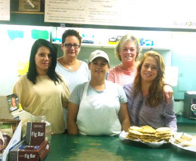 The Pumpernickel’s Deli staff, Mariya Stancheva, Pam Fenelon, Charo Garcia, Dianne Payne, the owner, and her daughter, Nikki Payne, will serve customers for a final day tomorrow.