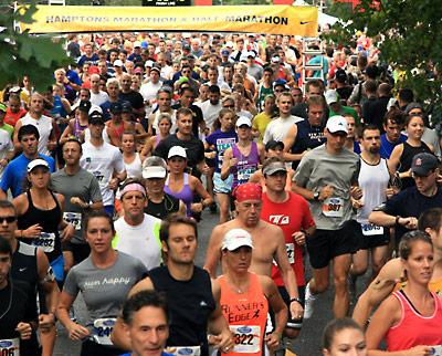 Sleepy Springs was alive with the sound of rhythmic footfalls Saturday morning as the marathoners and half-marathoners set out from behind the school.