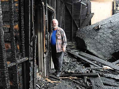 Scoville Hall on Meeting House Lane in Amagansett went up in flames in the early hours of Saturday morning. Over 100 firefighters battled the blaze for three hours. There are already plans to rebuild.