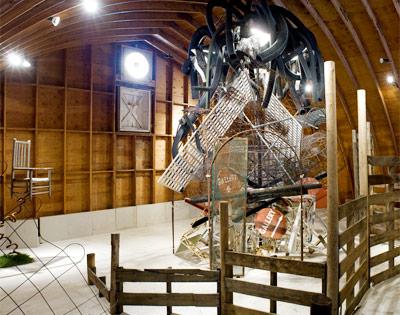 “Architecture of a Bomb,” an installation dating from August, has attracted enough sustained interest to continue at the Silas Marder Gallery in Bridgehampton through December.