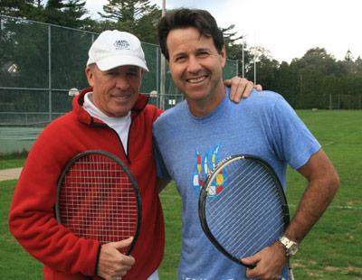 Frank Ackley and Vinnie Horcasitas hit together frequently at the East Hampton Indoor-Outdoor Club, where, before he began to sell real estate, Horcasitas was a pro.