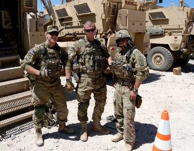 Army Sgt. Tony De Petris, middle, veteran of two overseas deployments was recently stationed in Afghanistan.