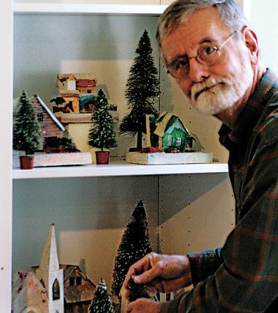 Richard Barons, executive director of the East Hampton Historical Society, seen setting up a folk art village, called the exhibit “a celebration.” It is open on weekends.