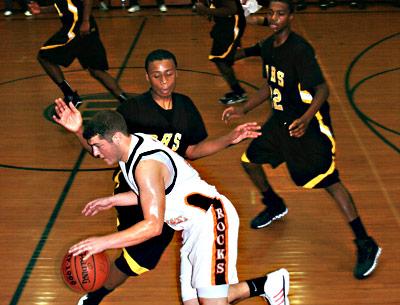 East Rockaway’s thick-chested guards, who handled the ball very well, posed problems.