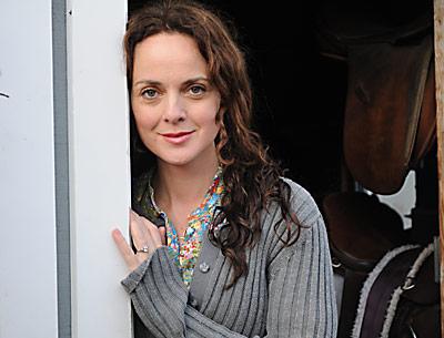 Melissa Errico took a break at Stony Hill Stables in Amagansett while her 5-year-old daughter was on horseback.