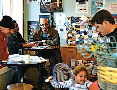 Andres Bedini and his daughter Aniela, right, in Java Nation, a Sag Harbor coffee roaster he runs with his wife, Cheryl. The shop has lost its lease, and the Bedinis are looking for a new location.