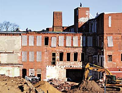 Construction has begun at the Bulova Watch factory in Sag Harbor, which will be converted into 65 apartments and town-house units.