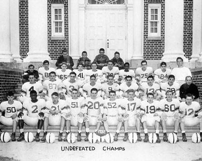 Fran Kiernan, second row at right, coached East Hampton High’s sole undefeated, untied football team. The Little Six Conference champions went 6-0 in 1952.