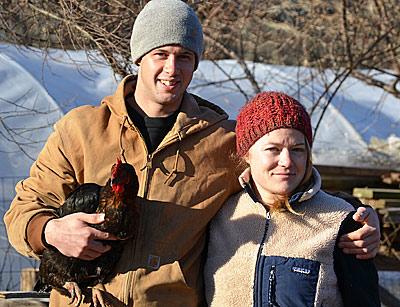 Jon Wagner and Karin Bellemare of Sunset Beach Farm in North Haven displayed their organic efforts, which include chickens fed leftover food from Provisions Natural Market in Sag Harbor.