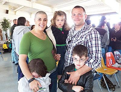 Jean Sracapase was among those who had their heads shaved in a “St. Baldrick’s” fund-raiser for children’s cancer research that netted more than $30,000 at St. Therese of Lisieux Catholic Church on Sunday, to the bemusement of her family.