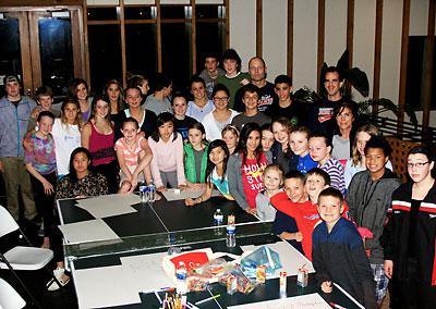 A pizza party was held for the Hurricanes at the Y.M.C.A. East Hampton RECenter before they shuffled off to Buffalo.