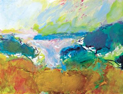 Deborah Black’s new series of acrylic-on-paper works will be on view in the “Spring Quintet” show opening today at the Southampton Cultural Center.