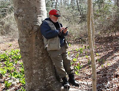 Larry Penny visited Point Woods in Montauk recently with Andrew Geller, above, of Queens College and the Long Island Botanical Society.