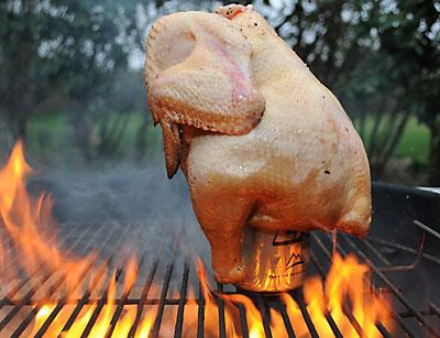 A can of beer, a chicken, and a grill are a few of the more unusual combinations that some food enthusiasts swear by in making delicious dishes.