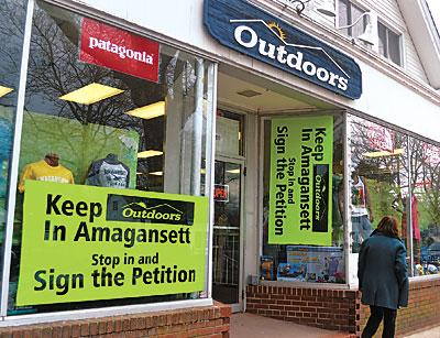 The owner of Outdoors in Amagansett is making a very public plea to keep his lease.