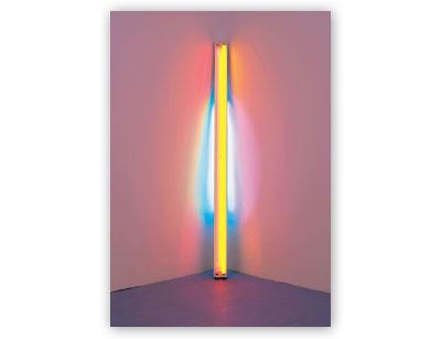 Numerous Dan Flavin drawings and a couple of his light sculptures are on view at the Morgan Library in New York.