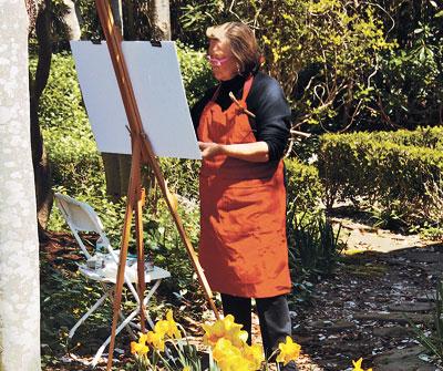 Claudia Thomas enjoyed the view last week while participating in the first class of Madoo Paints with Eric Dever.