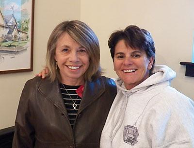 Carol Nye, left, and Lisa DeVeglio are the new vice president and president of the Montauk Playhouse Community Center Foundation’s board of directors.