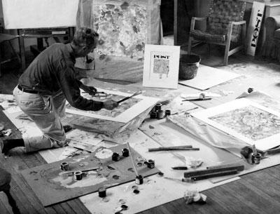 Norman Rockwell immersed himself in the process of action painting to produce an homage to Jackson Pollock used on a Saturday Evening Post cover in 1962.