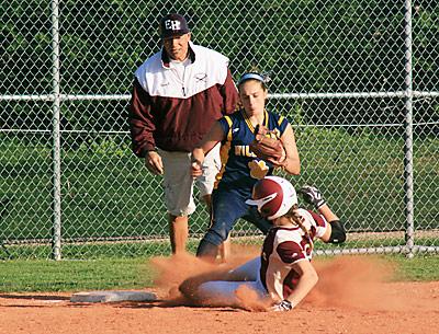 Ali Harned slid safely into third in the fifth inning, but was stranded there.