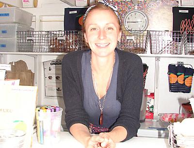 Christina Tosi served jugs of cereal milk, cornflake marshamallow, and “compost” cookies and coffee on Sunday morning at the Momofuku Milk Bar.