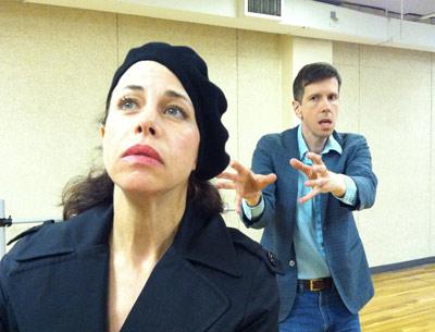 Jennifer Regan rehearsed “LUV,” a comedy starting next week at Guild Hall, with Robert Stanton in New York.