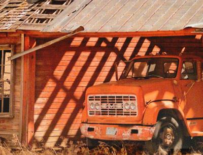 Saturday will be the last day of Guild Hall’s Artist Member’s Exhibition, which includes Joanna McCarthy’s “Old Red Truck,” selected as best photograph by Lilly Wei, the guest juror.