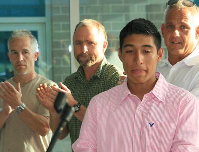 Jean Carlos Barrientos’s heroism was hailed by a half-dozen members of East Hampton’s volunteer ocean rescue squad and by the some 600 attendees before the athletic awards dinner on June 6 began.