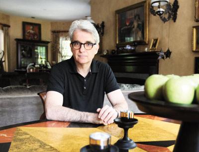 See the beautiful inlaid stone tabletop? No, you don’t. That’s Brian Leaver and the tabletop he painted to look like stone.