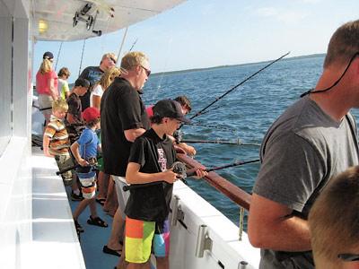 On July 11, the Montauk Chamber of Commerce went offshore for its annual Take a Kid Fishing for Free program. There will be repeat trips in August. Kids fish free, parents or caregivers pay $10.