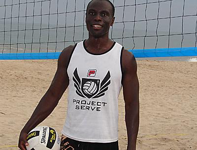 The Beach Diplomats, the team for which Kofi Sekyiamah plays, is in second place with a 12-2 record, just behind Air & Speed (13-1), going into tonight’s 4-on-4 beach volleyball games at Gurney’s Inn.