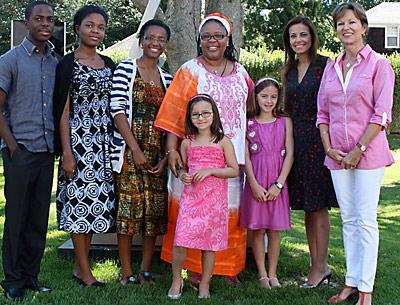 Among the Hamptons Institute discussions at Guild Hall over the weekend was “Women Rising in the World: Implications for Global Peace and Prosperity” on Sunday with Leymah Gbowee, a 2011 Nobel Peace laureate, center, Dina Powell, second from right, president of the Goldman Sachs Foundation, and Kati Marton, an author and human rights activist. With them were their children, from left, Arthur and Leemu Gbowee, Amber Mensah, and Ava and Kate Powell.