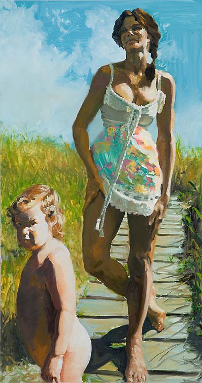 “Stephanie and Lily Margaret” will be on view at Guild Hall in the exhibition “Eric Fischl: Beach Life,” opening to the public on Saturday.