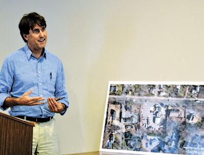 Curtis Bashaw, a partner in Cape Advisors, explained plans for a renovation of the Baron’s Cove Inn at a Sag Harbor Planning Board meeting on Tuesday.