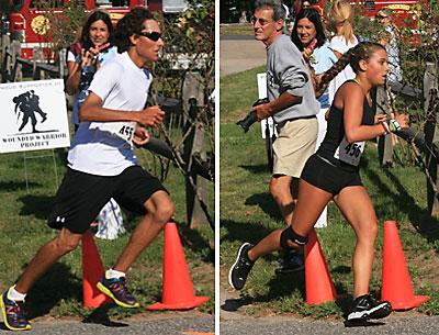 Adam and Dana Cebulski, Monday’s 5K winners, are expected to lead the cross-country teams at East Hampton High School this fall.