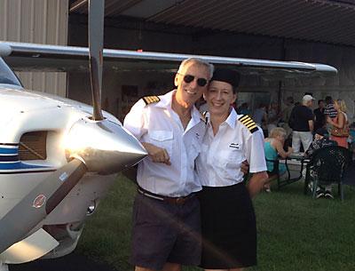 Ina Mehlig with Dr. Eugene Haller, and their 1977 Cessna 210 embarked on a cross-ocean journey on Monday.