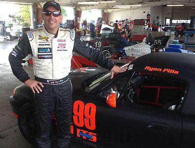 Ryan Pilla, besides winning two national S.C.C.A. races at Watkins Glen recently, also set a course record for Mazdas.