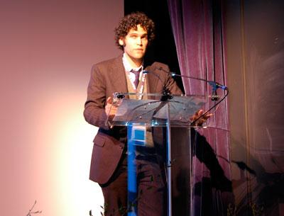 Gabriel Nussbaum presented an award in honor of his father, the late Jeremy Nussbaum, at Guild Hall on Sunday night.