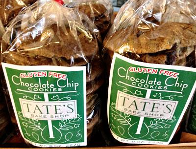 Tate’s Bakeshop is offering a number of gluten-free items, including chocolate chip cookies and brownies.