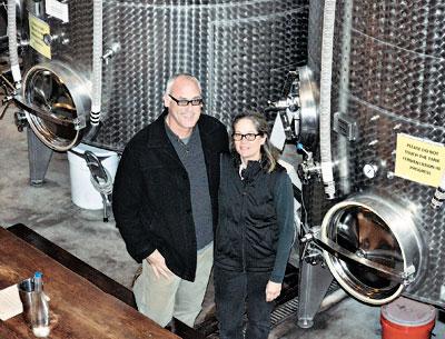 David Page and Barbara Shinn discussed their passion for sustainable wine and food in one of their Mattituck tasting rooms on Sunday.