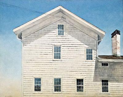 Terry Elkins’s “The Hendrickson Farm House With Blue Sky” from 2007, will be on view at Peter Marcelle Gallery beginning Saturday.