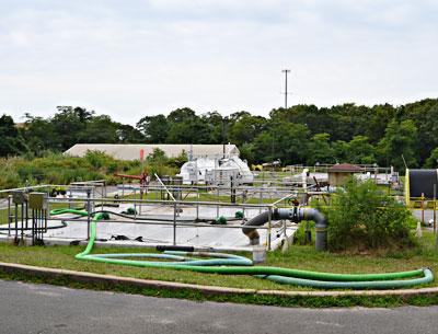 East Hampton Town’s scavenger waste treatment facility (seen above in August) has been operating only as a wastewater transfer station since early this year.