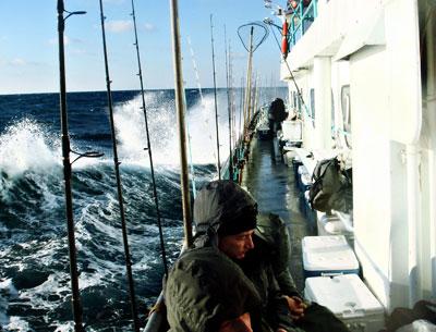 Tropical it’s not. Offshore fishing trips in winter are not for the faint of heart.