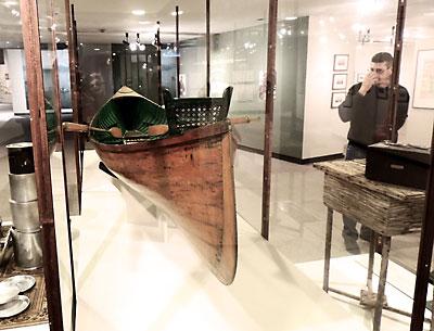 An Adirondack guide boat at the New York State Museum in Albany. The museum houses a collection of botanical specimens, some gathered on the East End of Long Island by Roy Latham.